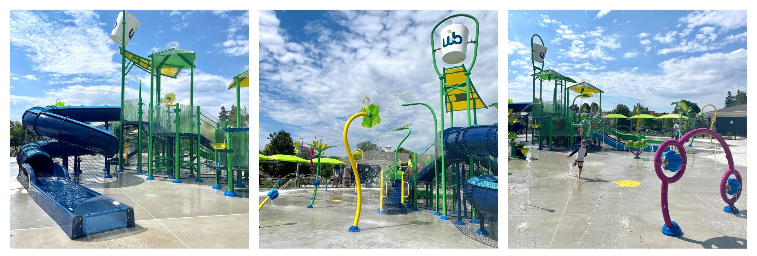 Michigan's largest splash pad has 4 water slides, 55 gallon dump