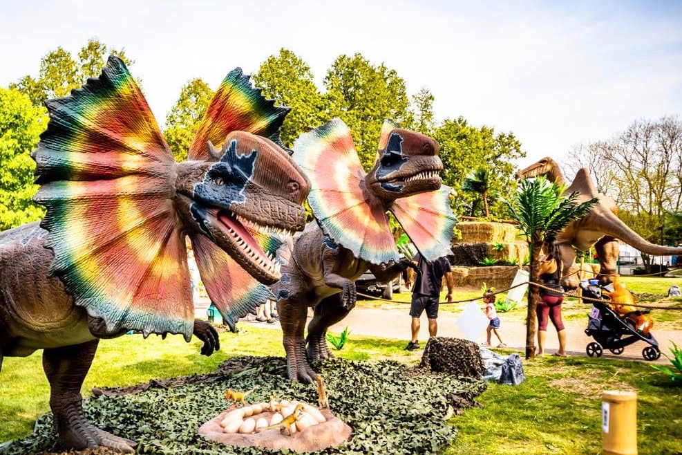 A dinosaur theme park for families